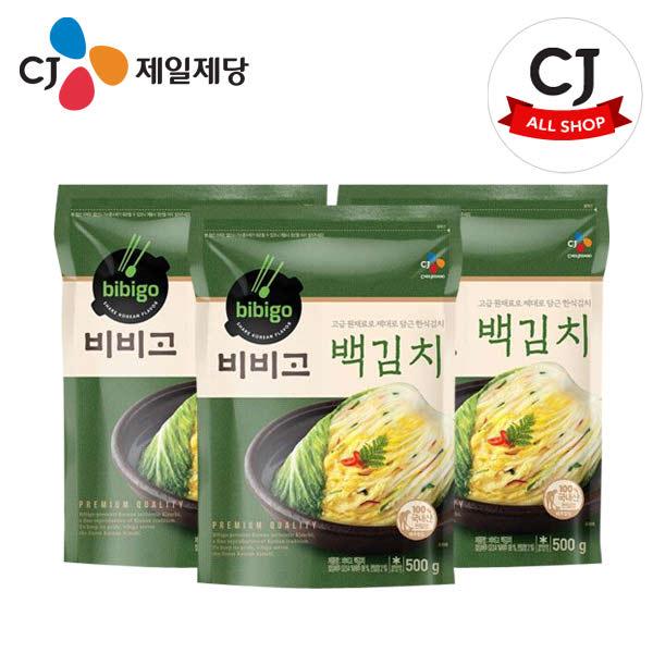 [제일제당] [냉장] CJ 비비고 백김치 500g×3개
